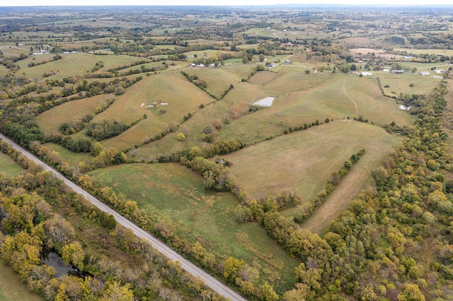 drone / aerial view with a rural view