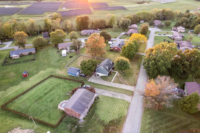 bird's eye view with a rural view