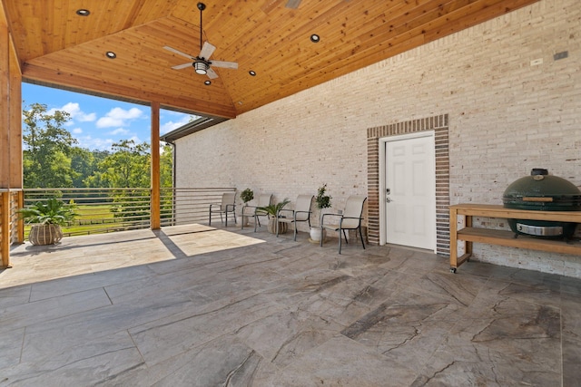 view of patio with ceiling fan