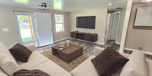 1835 Echo Point Rd, Bronston, KY 42518 - living room with wood finished floors and baseboards