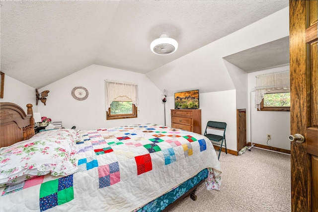 15 Oak Leaf Ln, Albany, KY 42602 - carpeted bedroom with lofted ceiling and a textured ceiling