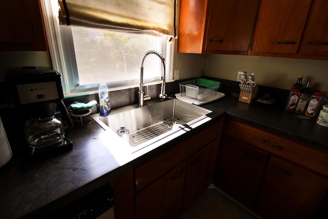 kitchen featuring dishwashing machine and sink