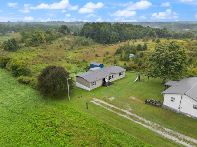 aerial view with a rural view