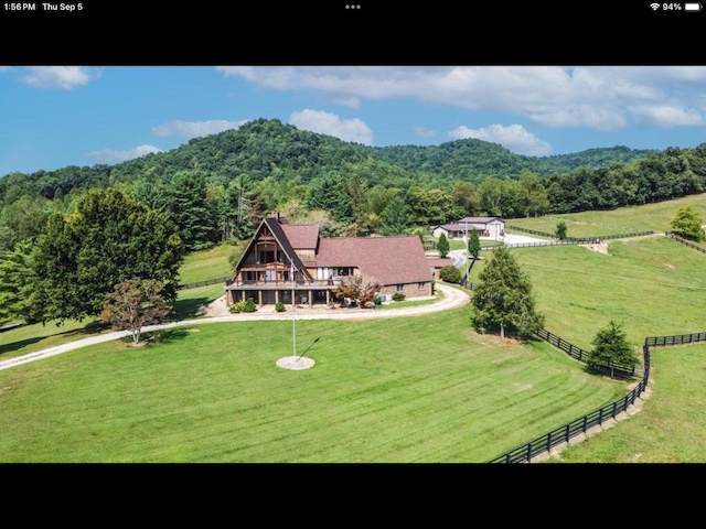 aerial view with a rural view