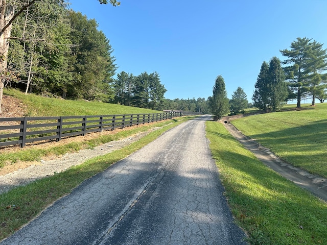 view of street featuring a rural view