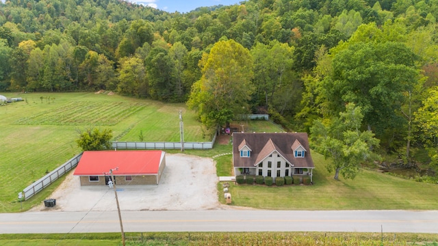 drone / aerial view featuring a rural view