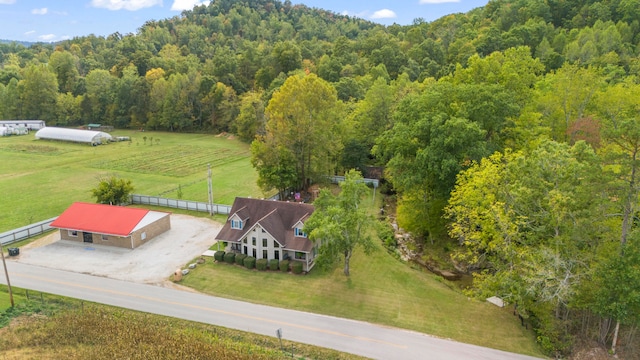 bird's eye view featuring a rural view