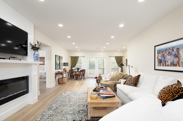 living room featuring light hardwood / wood-style floors