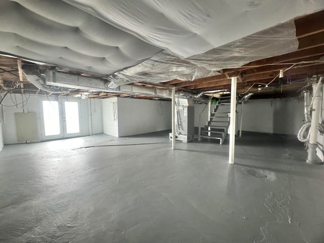 basement with heating unit