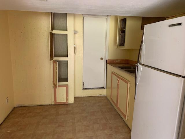 kitchen with white refrigerator