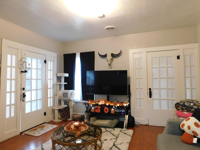 living room featuring hardwood / wood-style flooring