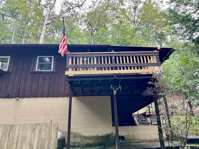 exterior space featuring a wooden deck