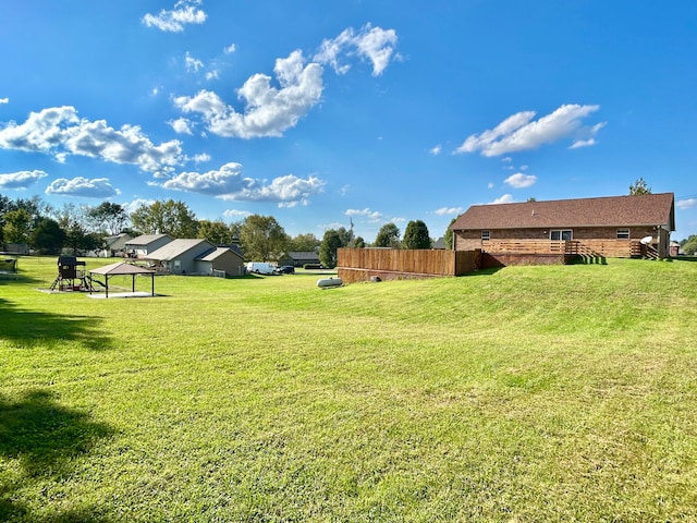 view of yard with a gazebo