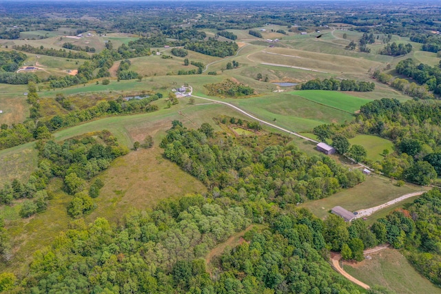 aerial view featuring a rural view