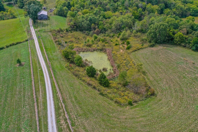 drone / aerial view with a rural view