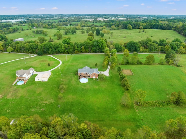 bird's eye view featuring a rural view