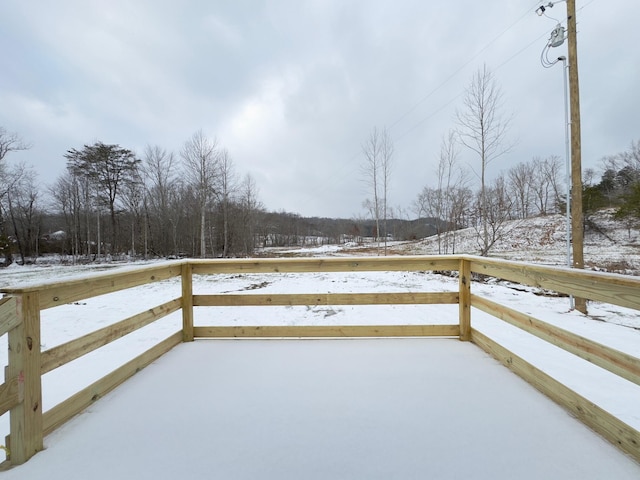 view of yard covered in snow