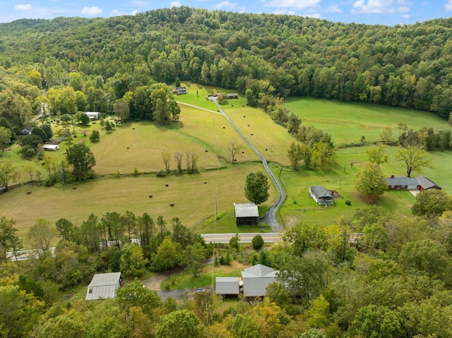 drone / aerial view with a rural view