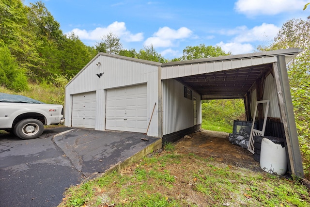 view of garage