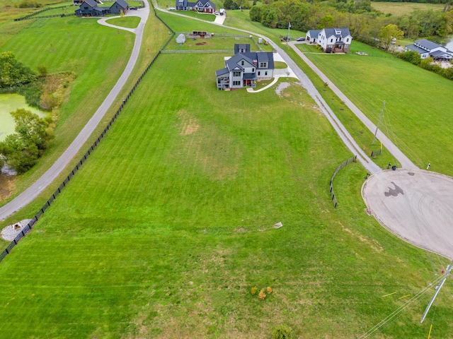 bird's eye view with a rural view