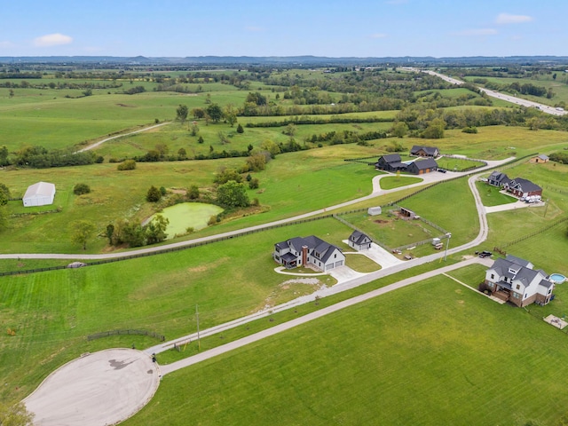 aerial view with a rural view