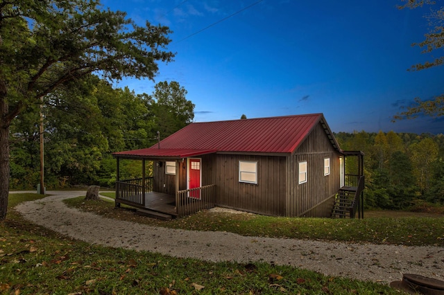 view of front of house featuring a deck