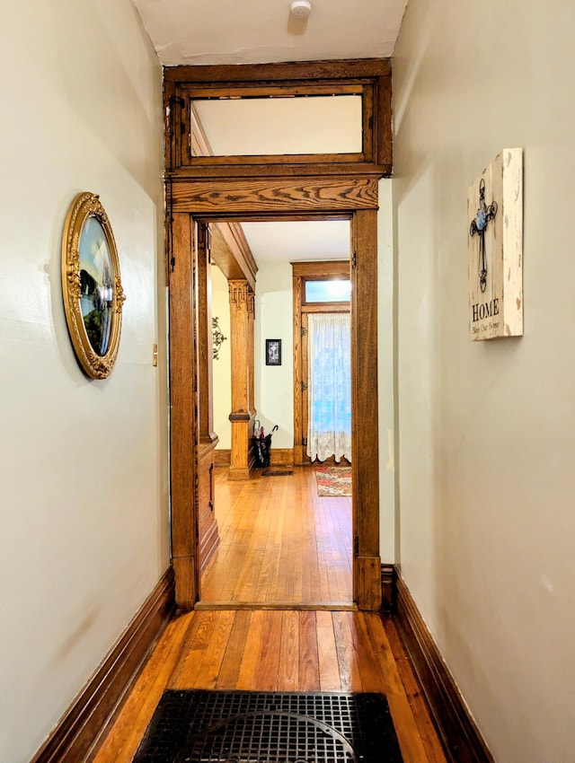 hall featuring hardwood / wood-style flooring