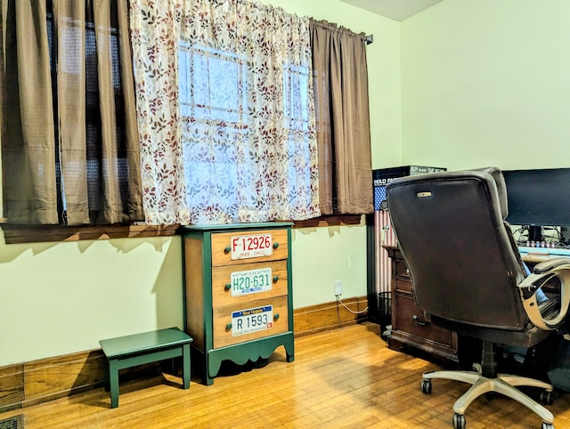 office featuring light hardwood / wood-style flooring