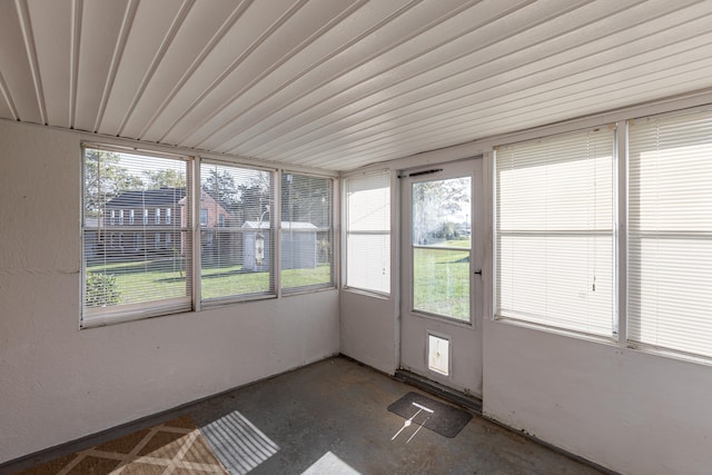 view of unfurnished sunroom