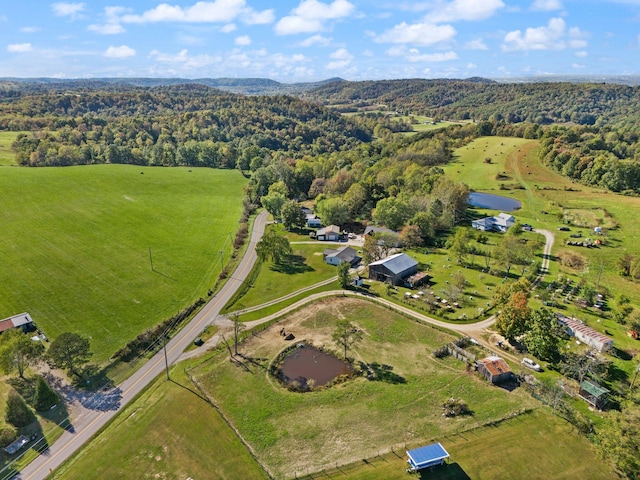 aerial view featuring a rural view