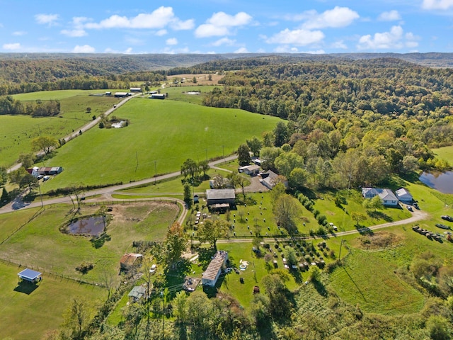 aerial view with a rural view