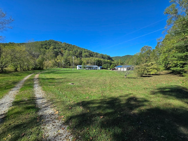 view of mountain feature with a rural view