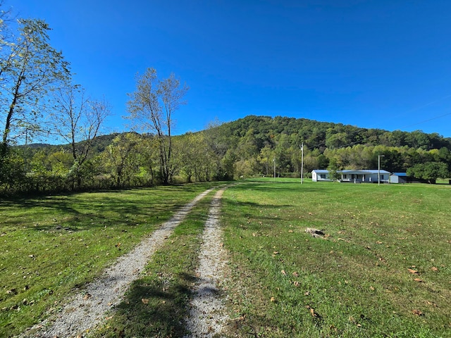 exterior space featuring a mountain view