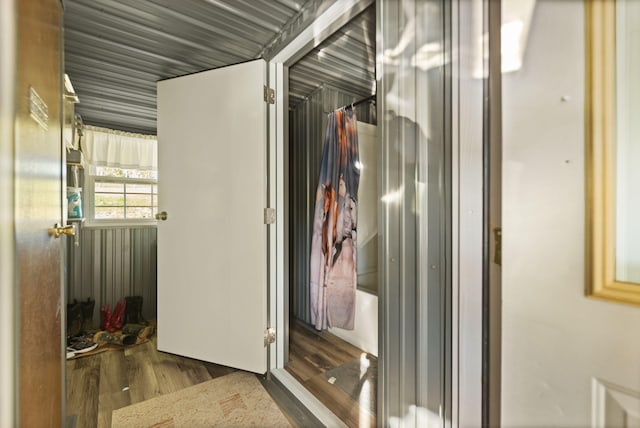 bathroom featuring hardwood / wood-style floors