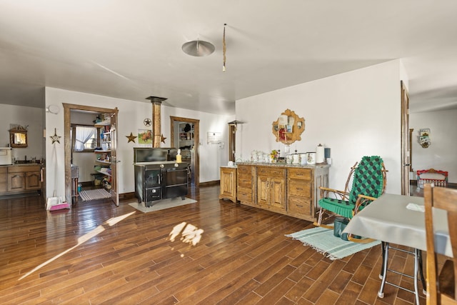 interior space featuring dark hardwood / wood-style flooring