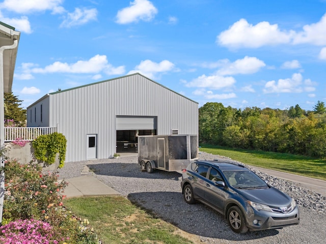 view of outdoor structure with a garage