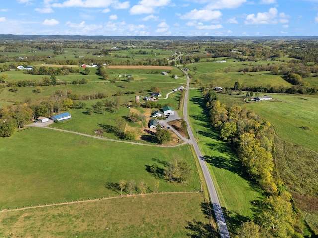 aerial view with a rural view