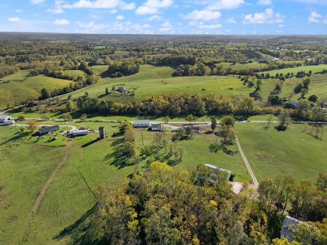 aerial view with a rural view