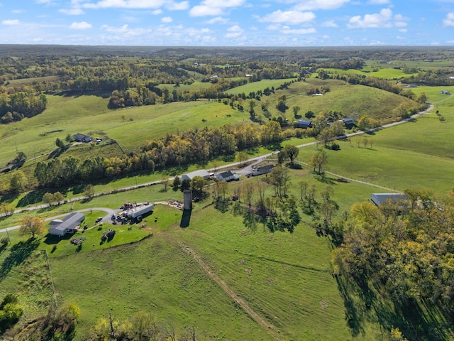 aerial view featuring a rural view