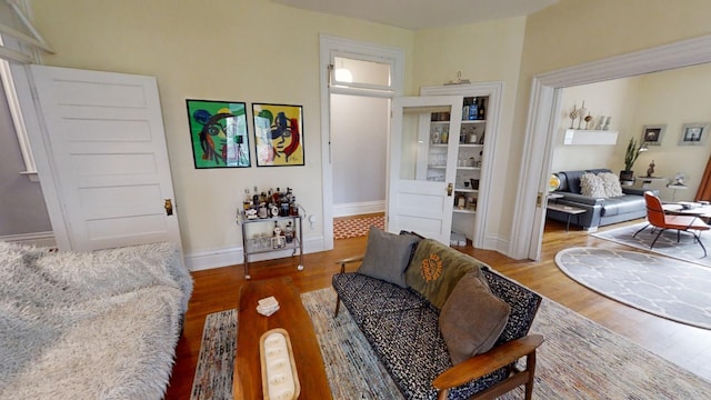 living room featuring hardwood / wood-style flooring