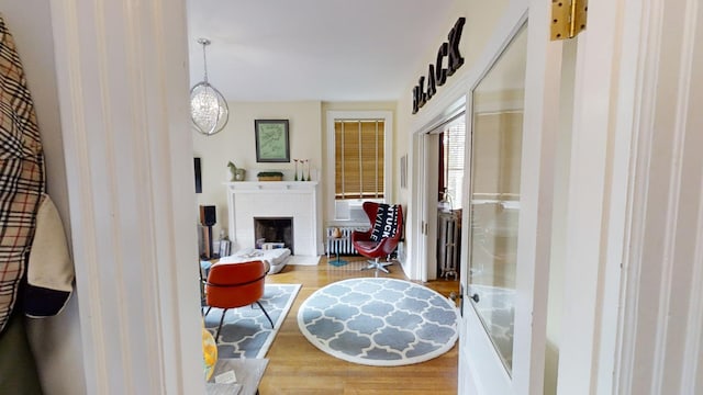 corridor featuring hardwood / wood-style floors