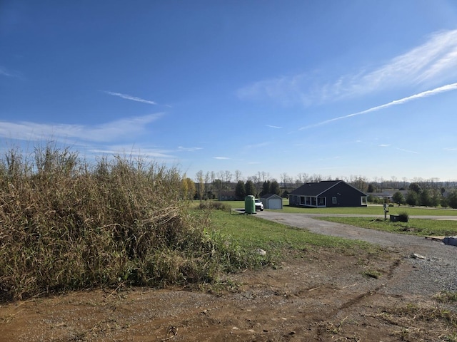 view of road with a rural view