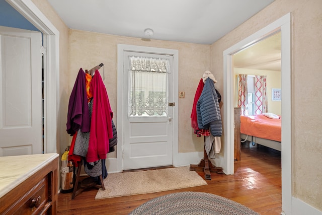 doorway to outside featuring hardwood / wood-style floors