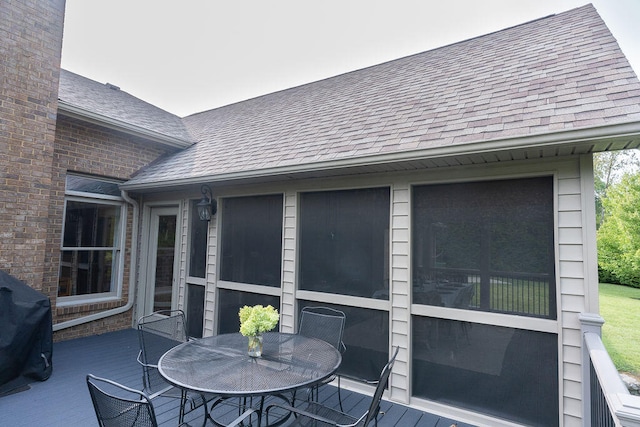 wooden deck featuring grilling area