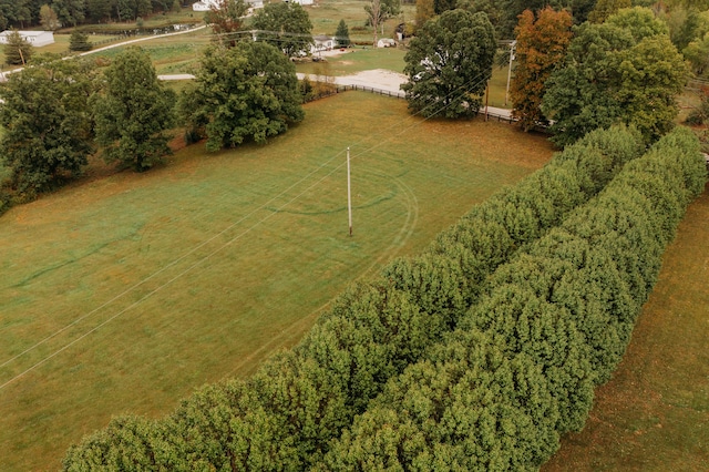 aerial view featuring a rural view