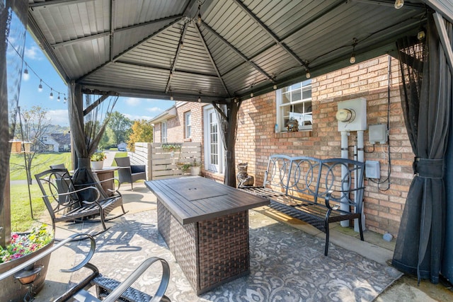 view of patio with a gazebo