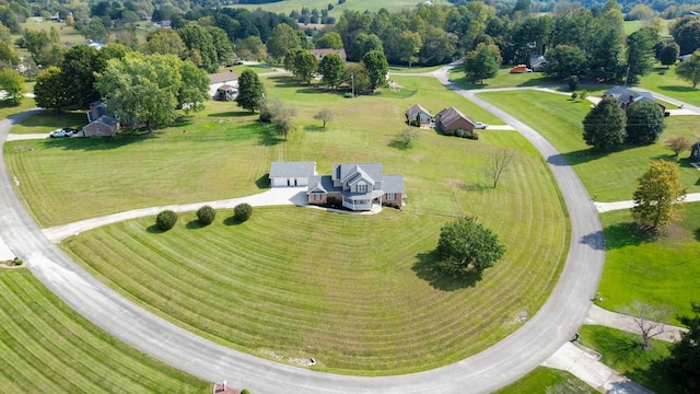 aerial view with a rural view