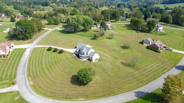 drone / aerial view with a rural view