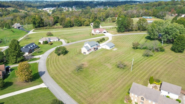 bird's eye view with a rural view