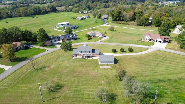 bird's eye view with a rural view